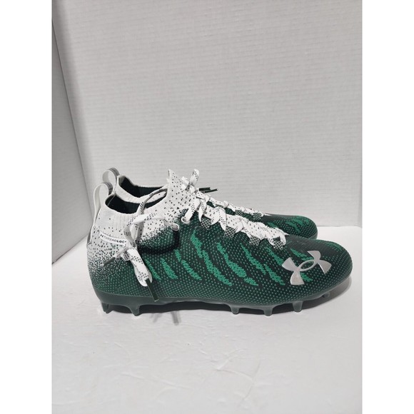 Men's Size 9  Under Armour Spotlight MC ‘Green’ Football Cleats 3023959-102 - Picture 6 of 9